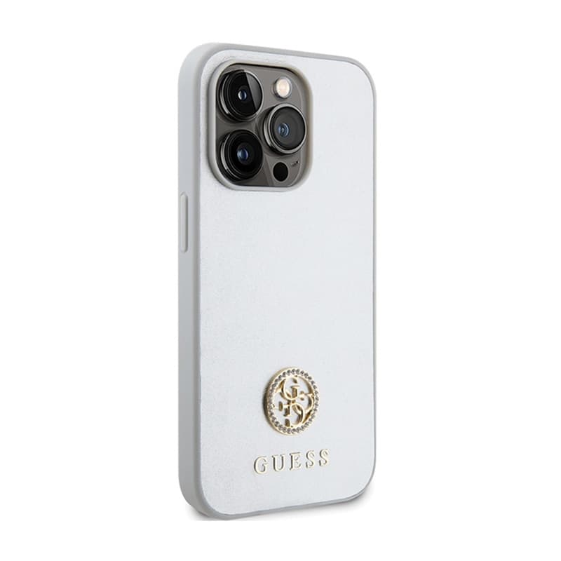 Guess 4G Strass Metal Logo - Case iPhone 15 Pro (silver) 4