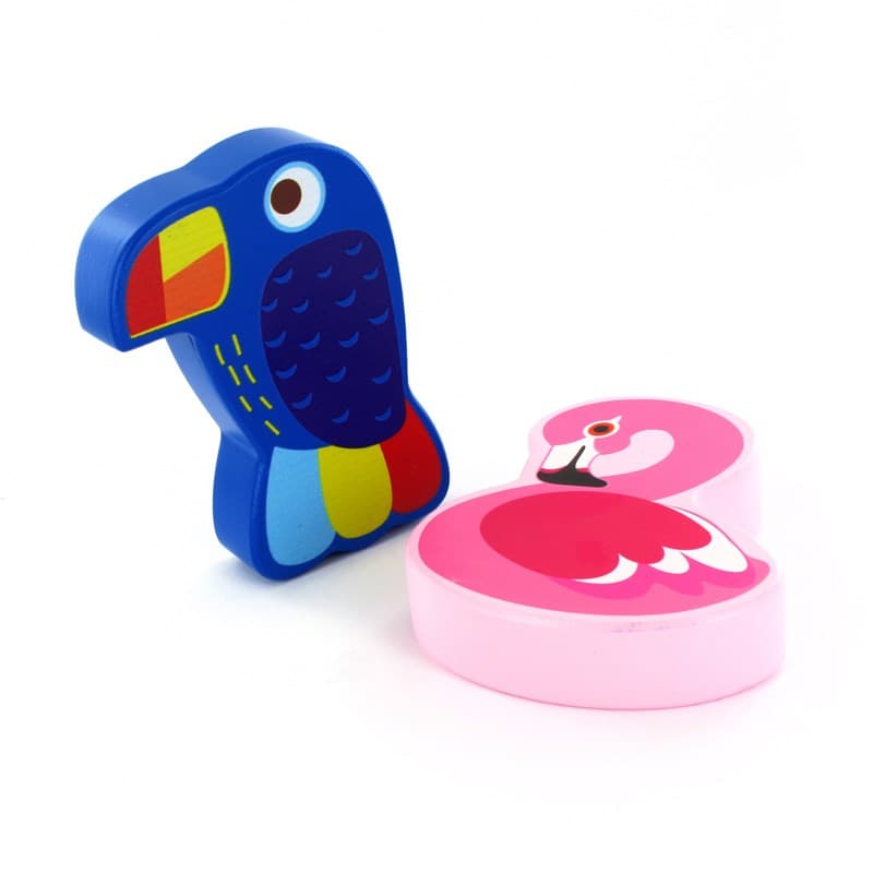 Wooden mix rattles (Flamingo, Toucan), random model selection 3