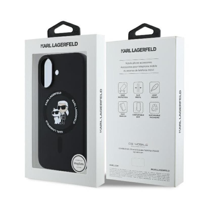 Karl Lagerfeld Silicone Karl & Choupette Ring MagSafe - Case for iPhone 16 Plus (black) 8