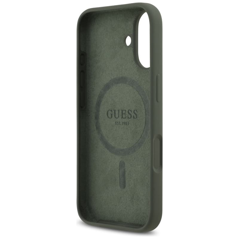 Guess Silicone Triangle Logo MagSafe - Case iPhone 17 (khaki) 7