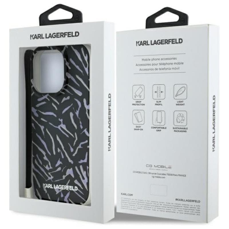Karl Lagerfeld Zebra With Cord - Case for iPhone 16 Pro (purple) 7