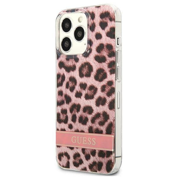 Guess Leopard Electro Stripe - Cover for iPhone 13 Pro (Pink) 2