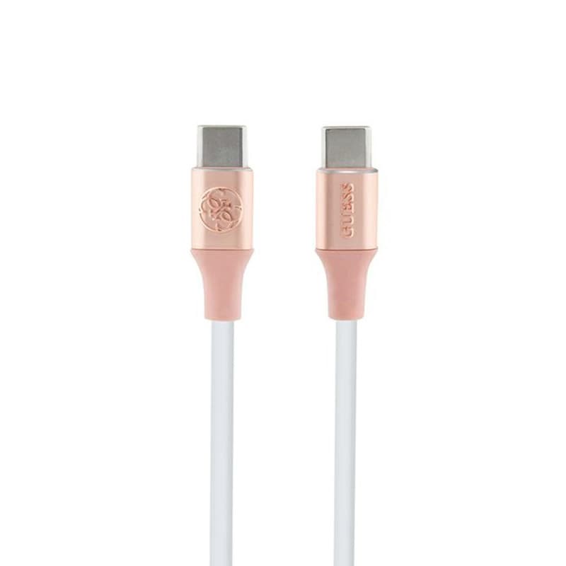 Guess Ebossed Logo - USB-C to USB-C Fast Charging cable 1.5m (pink) 1