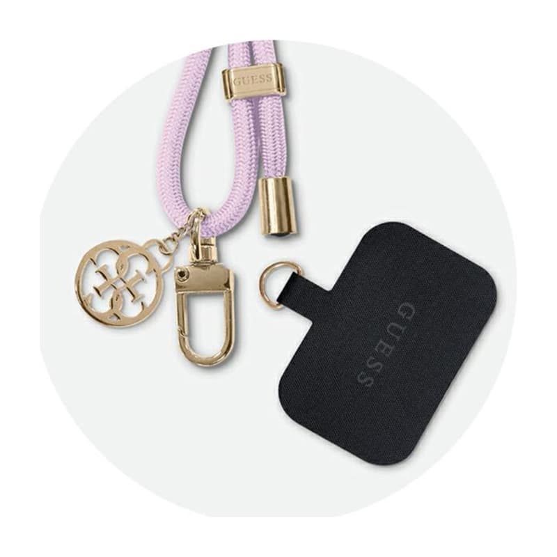 Guess CBDY Cord Nylon 4G Metal Charm - Universal phone strap (lilac) 3