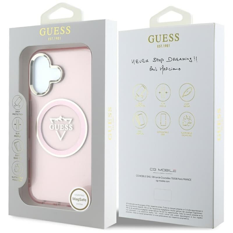 Guess IML Metal Mountain Logo MagSafe - Case for iPhone 16 (pink) 8
