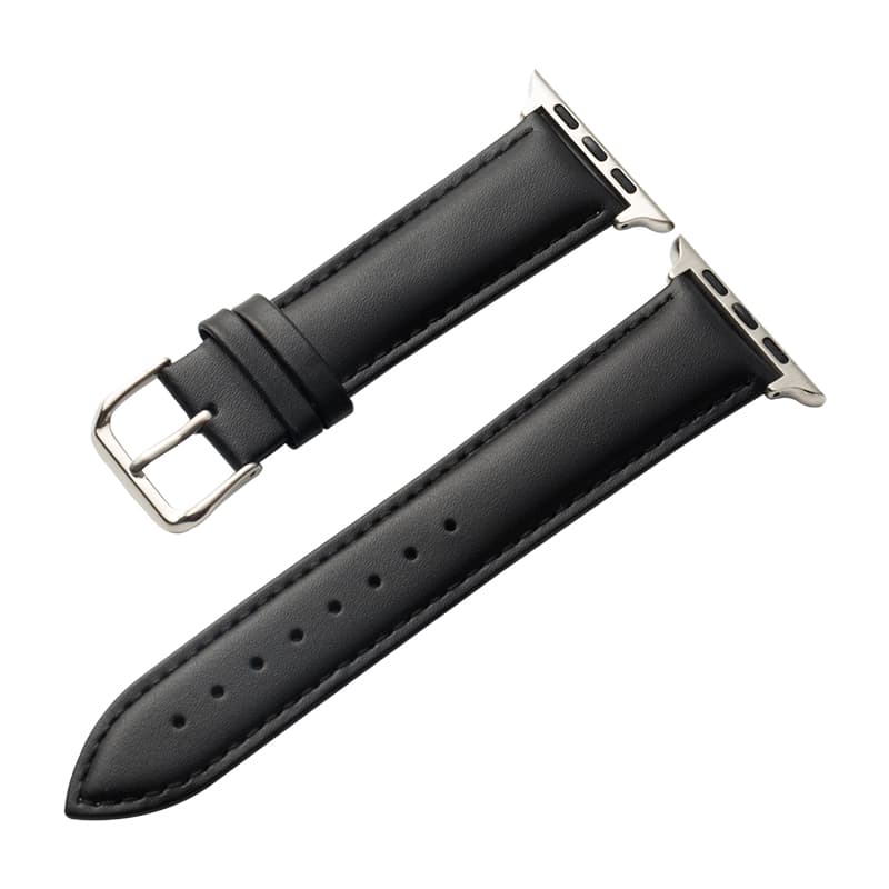 Crong Noble Band - Genuine Leather Strap for Apple Watch 44/45/46/49 mm (Black Noir) 4