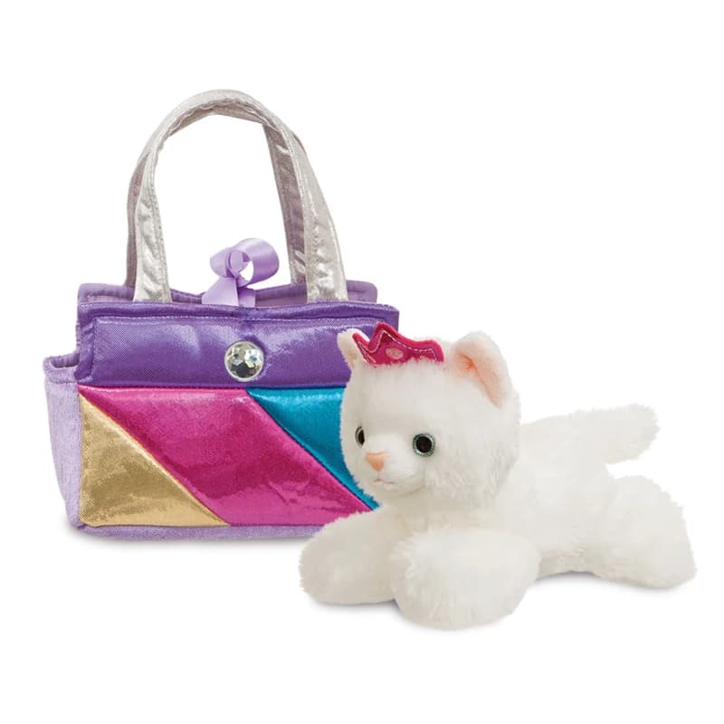 Fancy Pals – Plush Princess Cat with Pink Crown in Rainbow Bag 20 cm Eco-Friendly 2