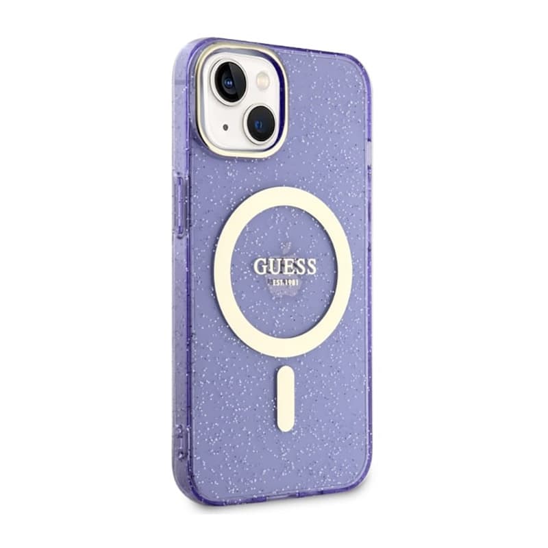 Guess Glitter Gold MagSafe - Case for iPhone 14 (Purple) 4