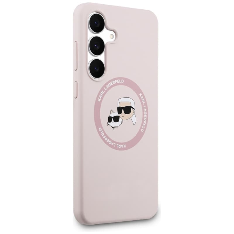 Karl Lagerfeld Silicone Karl & Choupette Heads MagSafe – Case Samsung Galaxy S25 FE (pink) 4