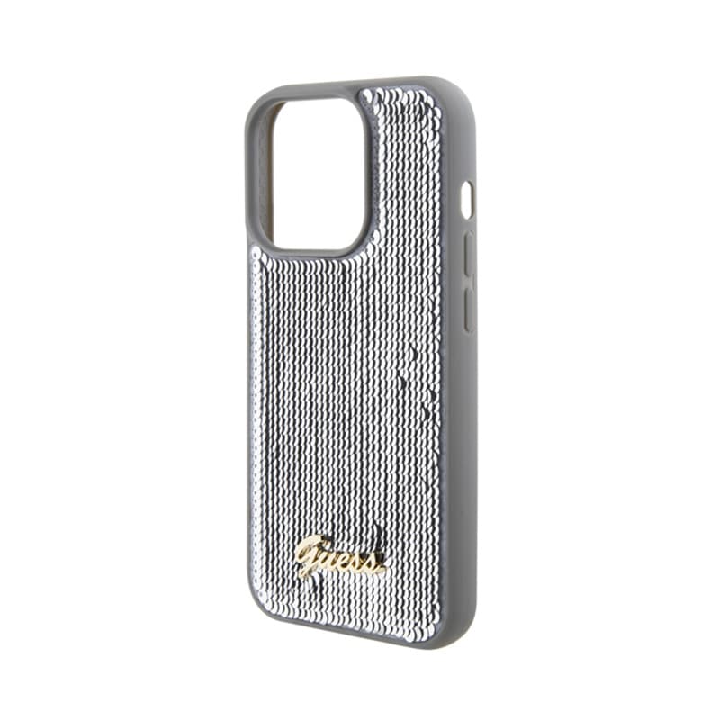 Guess Sequin Script Metal - Case for iPhone 15 Pro (Silver) 6