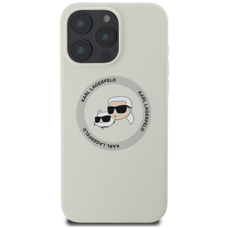 Karl Lagerfeld Silicone Double Heads And Circle MagSafe - Case for iPhone 16 Pro Max (beige) 3