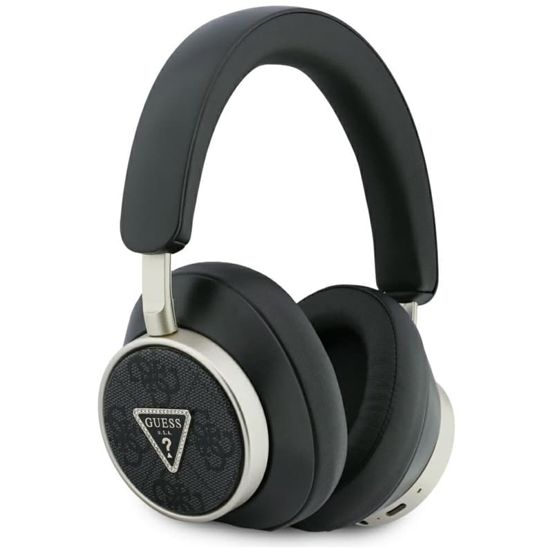 Guess 4G Triangle Logo - Wireless Bluetooth V5.4 ENC On-Ear Headphones (Black) 1