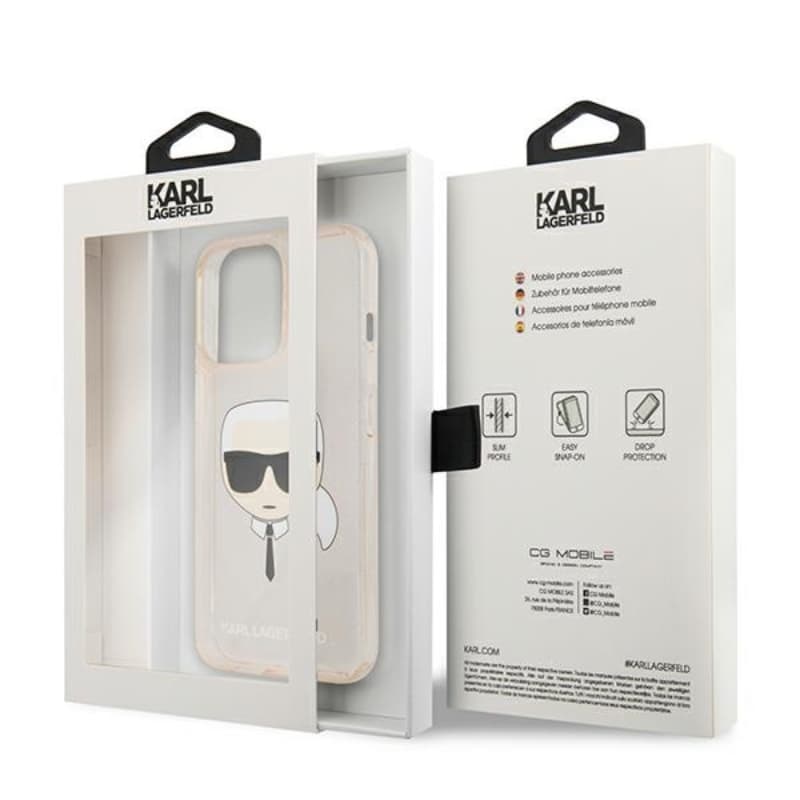 Karl Lagerfeld Karl’s Head Glitter - Case for iPhone 13 Pro (Gold) 8