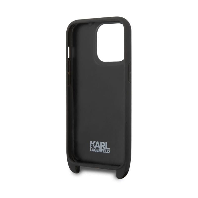 Karl Lagerfeld Monogram Plaque Logo Strap - Case for iPhone 14 Pro (Black) 4