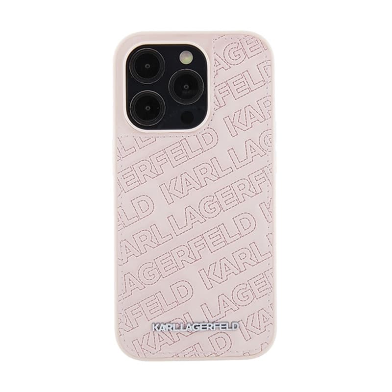 Karl Lagerfeld Quilted K Pattern - iPhone 15 Pro Case (pink) 3