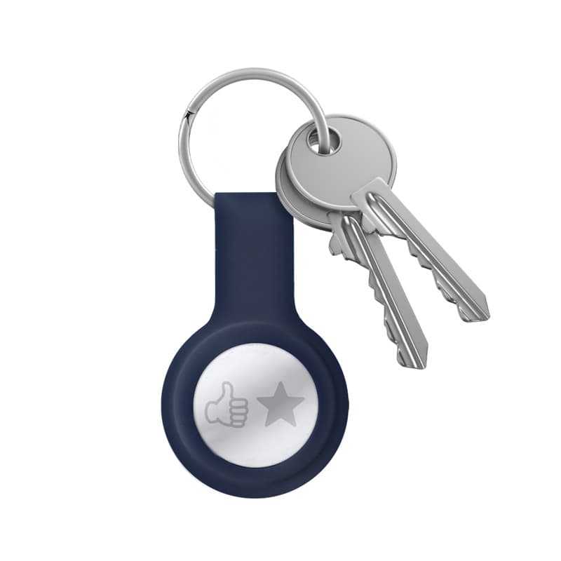 Crong Silicone Case with Key Ring – Protective keychain case for Apple AirTag 1/2 (navy blue) 5