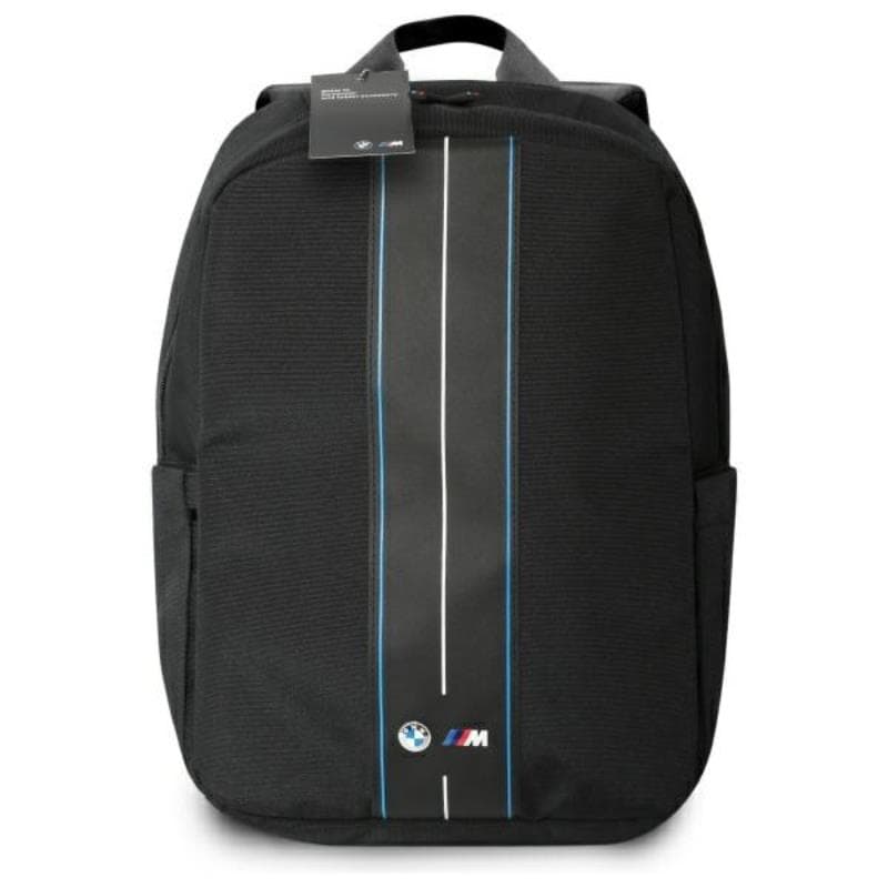 BMW Nylon Blue Stripe - Laptop Backpack 16" (Black) 4