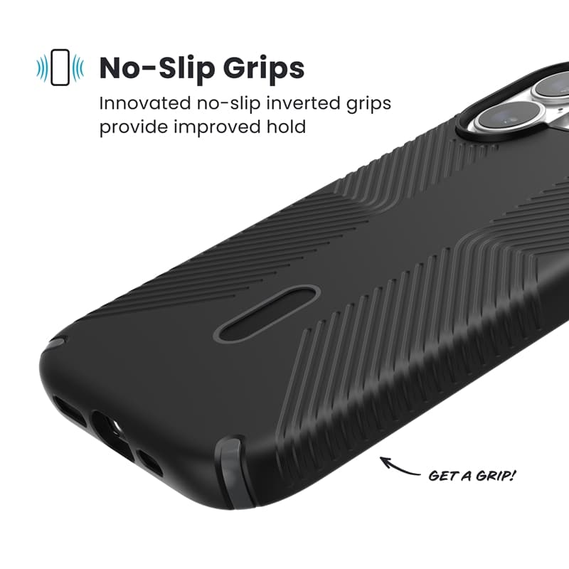 Speck Presidio2 Grip ClickLock & MagSafe - iPhone 17 Case (Black / Slate Gray / White) 4