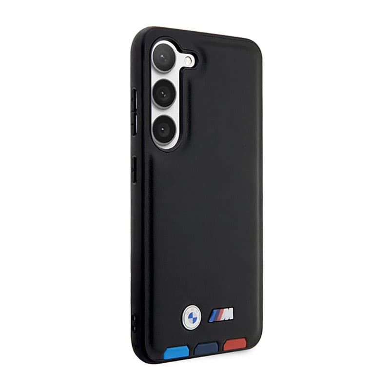 BMW Leather Hot Stamp Tricolor - Case for Samsung Galaxy S23+ (Black) 4