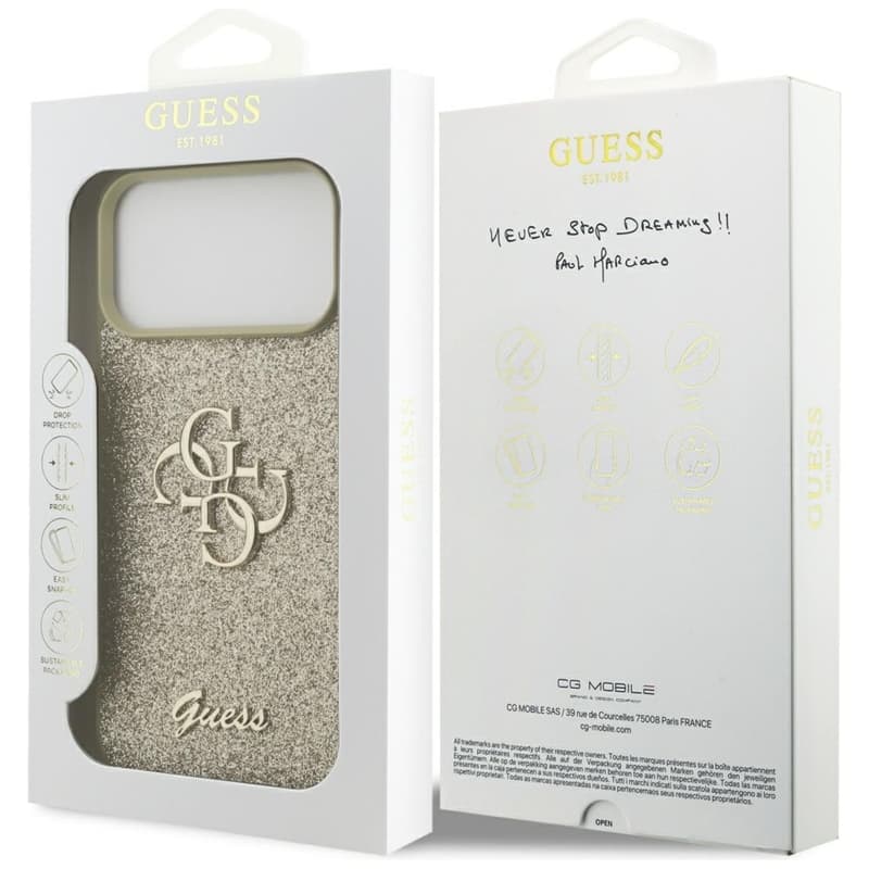 Guess Fixed Glitter Big 4G - Case for iPhone 17 Pro Max (gold) 8