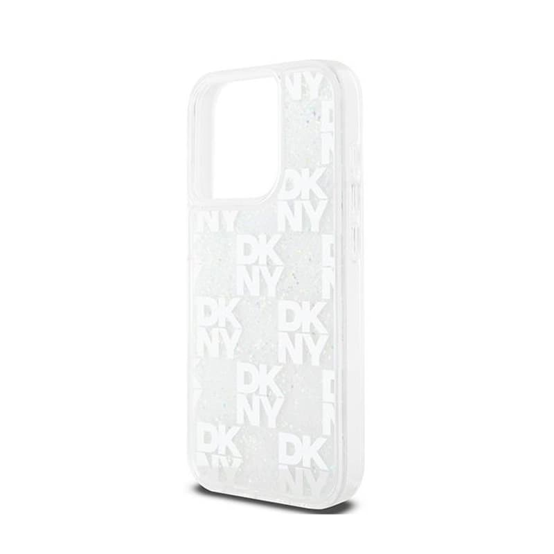 DKNY Liquid Glitter Multilogo - Case for iPhone 15 Pro (white) 6