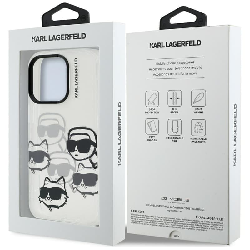 Karl Lagerfeld IML Multi K&C Head Pattern - Case for iPhone 16 Pro (transparent) 8