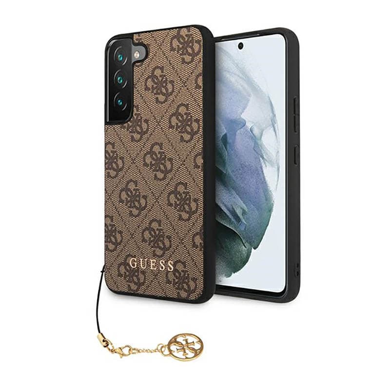 Guess 4G Charms Collection - Case for Samsung Galaxy S23 (Brown)