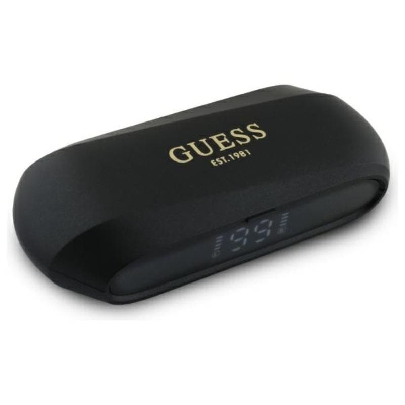 Guess Elongated Metallic Printed Logo - Bluetooth TWS Headphones + Charging Case (Black)