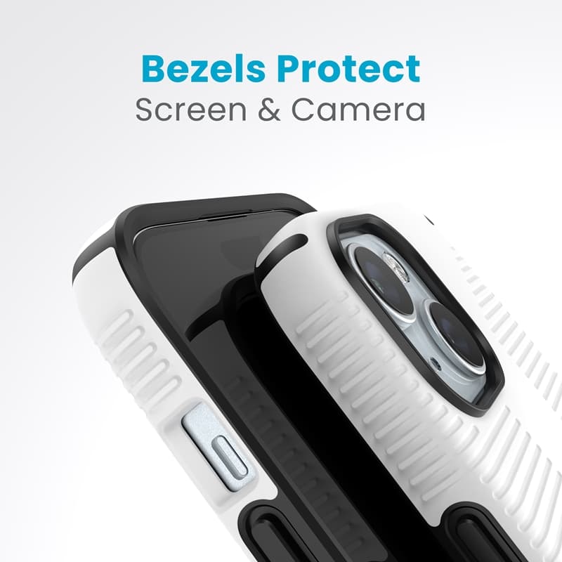 Speck Candyshell Grip MagSafe - iPhone 17e / 16e / 15 / 14 / 13 Case (White / Black) 3