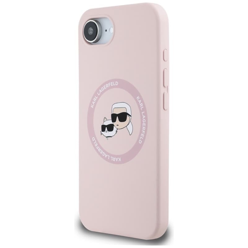 Karl Lagerfeld Silicone Karl & Choupette Heads MagSafe - Case for iPhone 16e (pink) 2