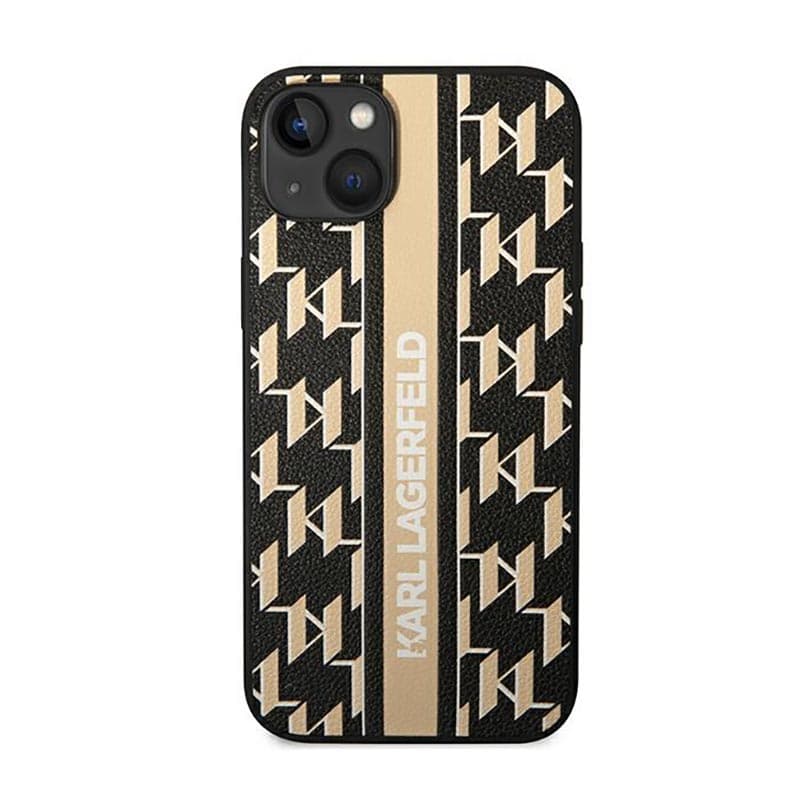 Karl Lagerfeld Monogram Stripe - Case for iPhone 14 Plus (Brown) 3