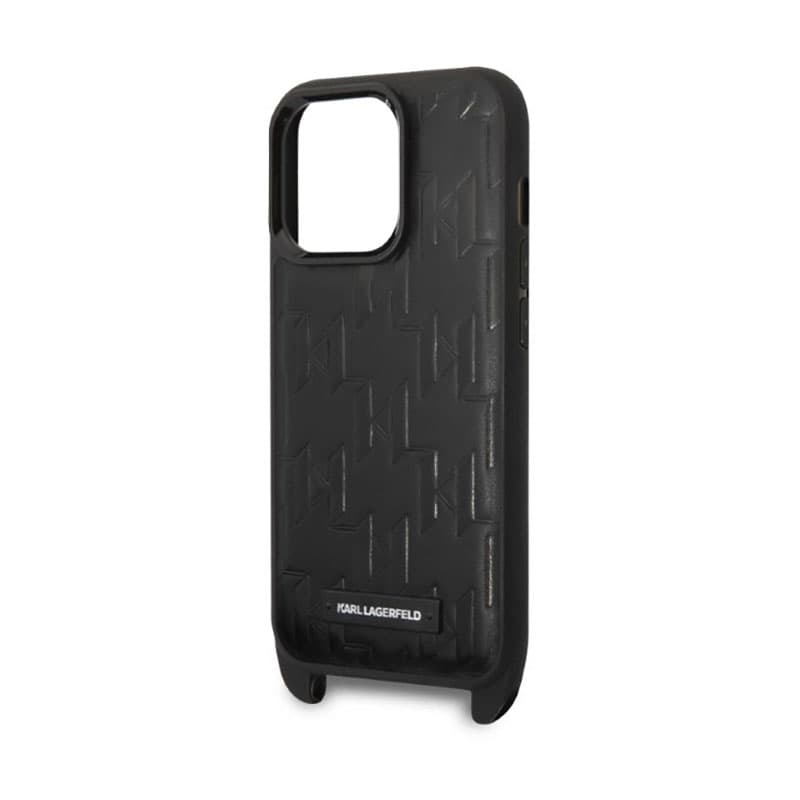 Karl Lagerfeld Monogram Plaque Logo Strap - Case for iPhone 14 Pro (Black) 5