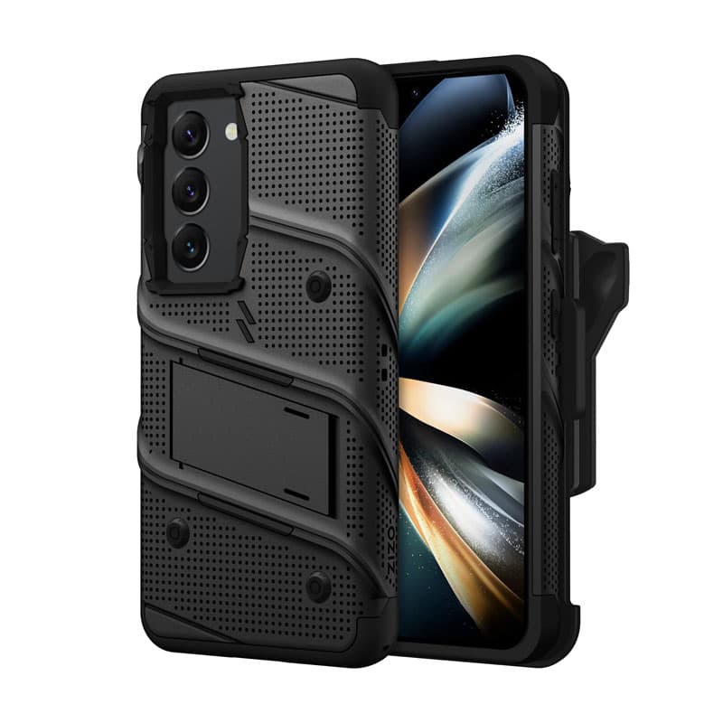 ZIZO BOLT Series - Armoured case for Samsung Galaxy S23 with 9H glass for screen + holder with stand (Black) 2