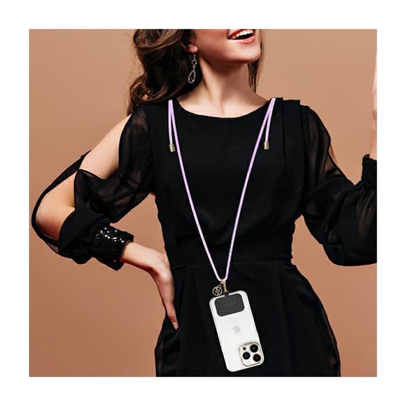 Guess CBDY Cord Nylon 4G Metal Charm - Universal phone strap (lilac) 5