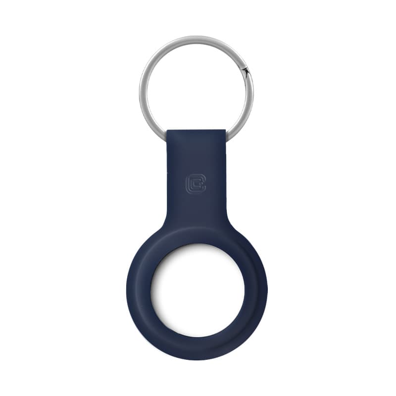 Crong Silicone Case with Key Ring – Protective keychain case for Apple AirTag 1/2 (navy blue) 6