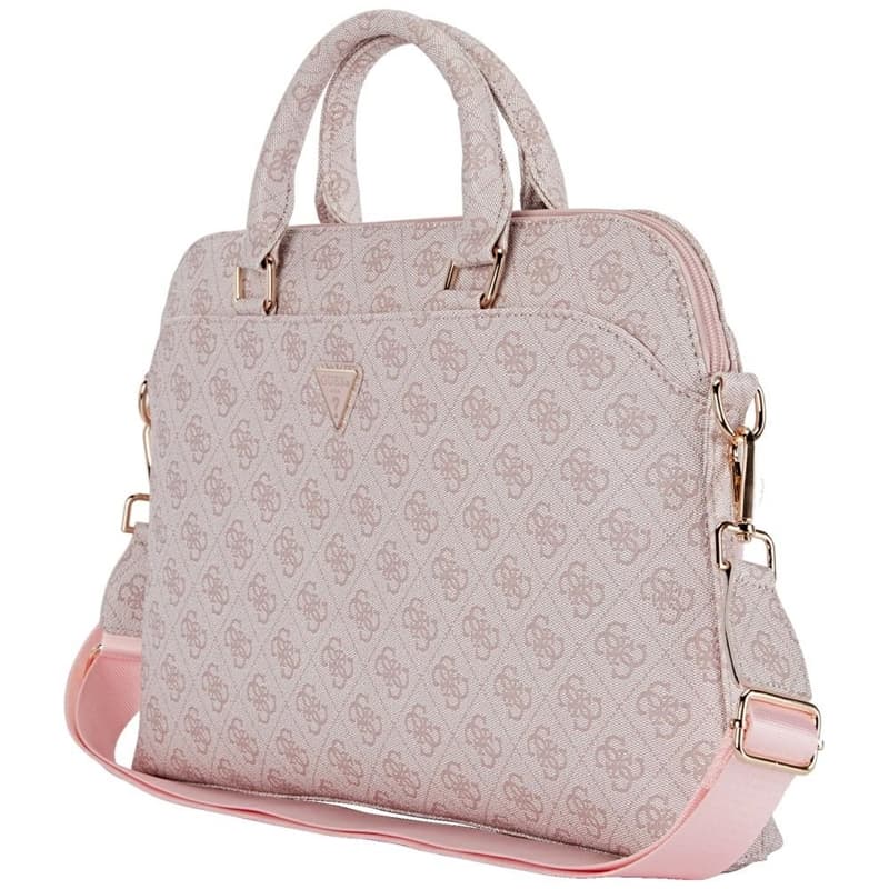 Guess 4G Zipper Pocket Triangle Logo - Laptop Bag 15" (pink) 3