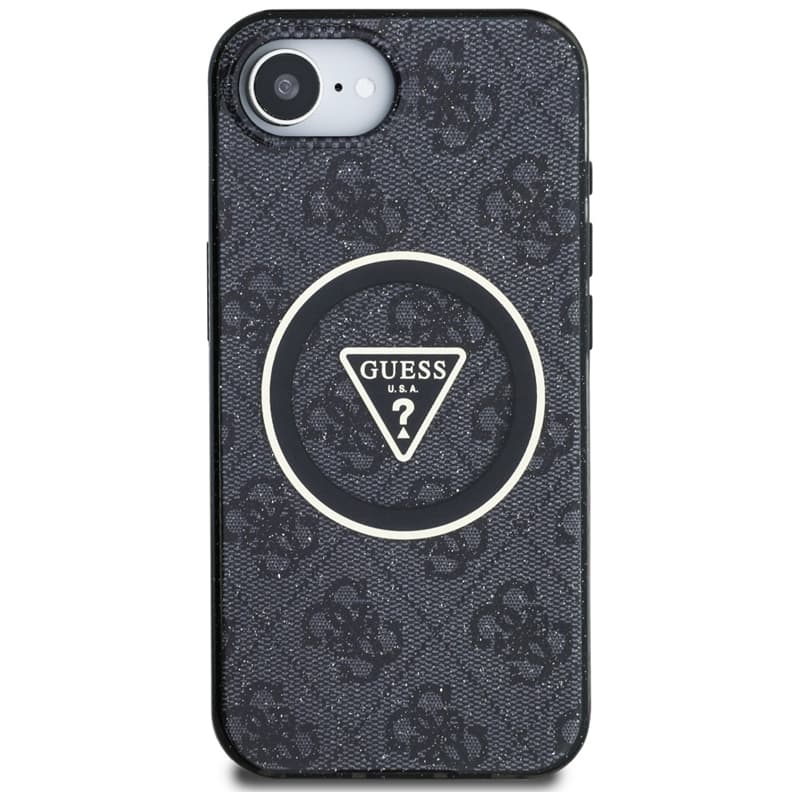 Guess IML Metal Glitter 4G Circle Triangle MagSafe - Case for iPhone 16e (black) 3