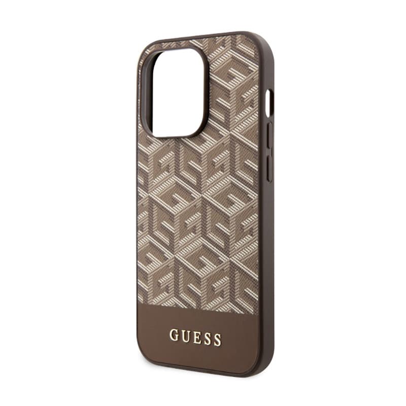 Guess GCube Stripes MagSafe - Case for iPhone 14 Pro (Brown) 6