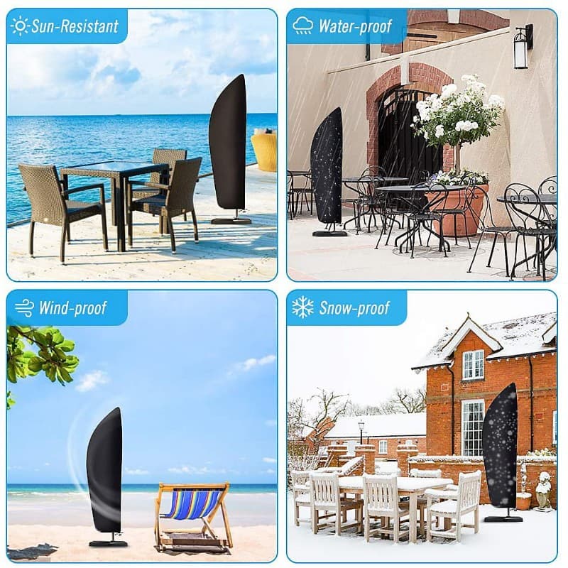 Kinzo - Protective Cover for Garden Umbrella 265x70 cm (Anthracite) 7