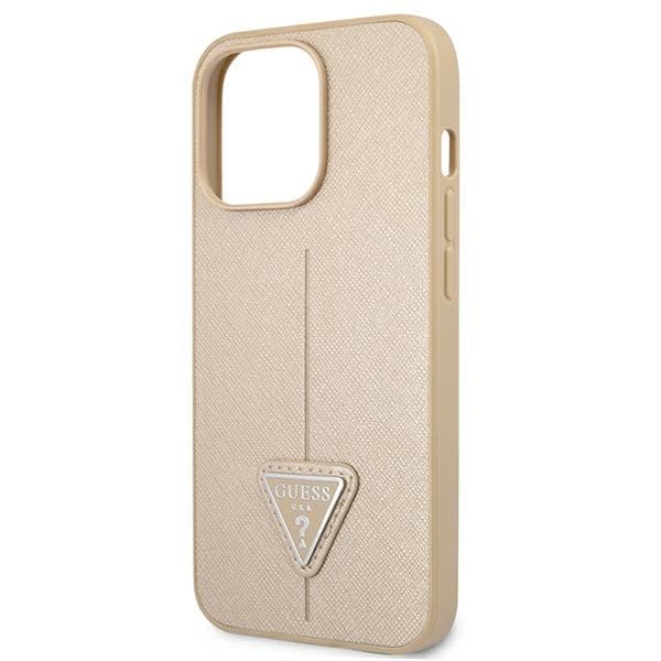 Guess SaffianoTriangle Logo Case - Case for iPhone 13 Pro (beige) 6
