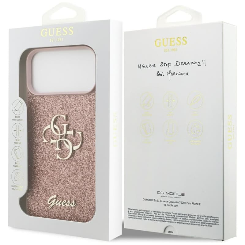 Guess Fixed Glitter Big 4G - Case for iPhone 17 Pro Max (pink) 8