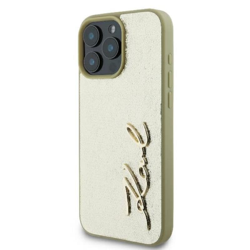 Karl Lagerfeld Metal Signature - Case for iPhone 16 Pro (gold) 2