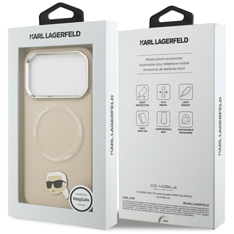 Karl Lagerfeld Karl Pin MagSafe - Case for iPhone 17 Pro (beige) 8