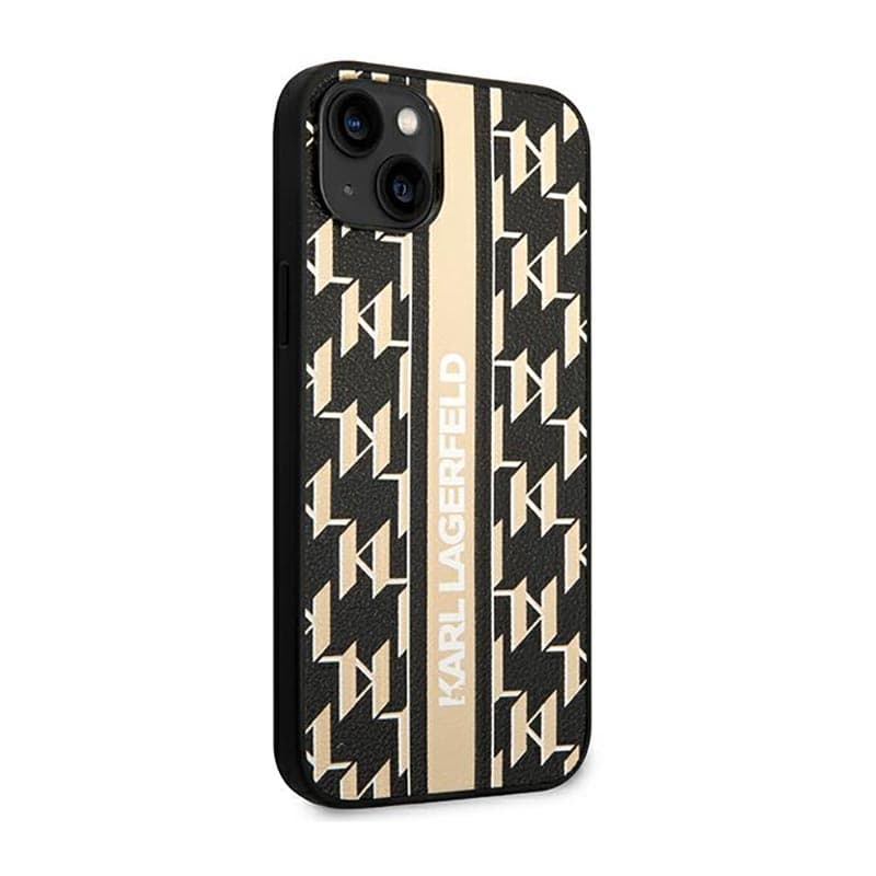 Karl Lagerfeld Monogram Stripe - Case for iPhone 14 Plus (Brown) 4