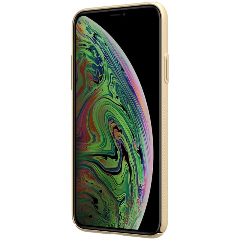 Nillkin Super Frosted Shield - Case for Apple iPhone 11 Pro Max z wycięciem na logo (Golden) 3