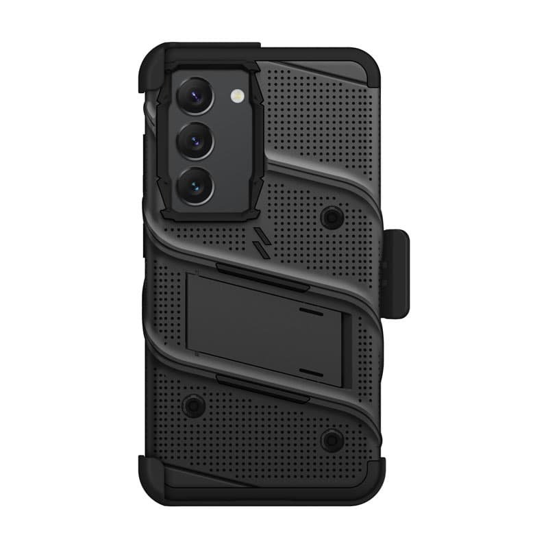 ZIZO BOLT Series - Armoured case for Samsung Galaxy S23 with 9H glass for screen + holder with stand (Black) 3