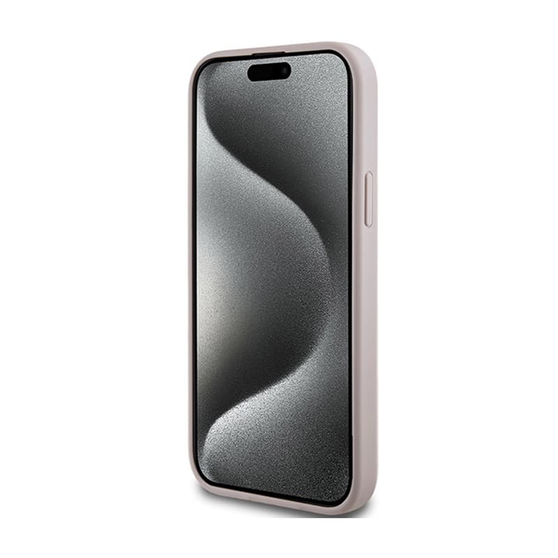 Guess 4G Collection Leather Metal Logo MagSafe - Case for iPhone 15 Plus / 14 Plus (pink) 5
