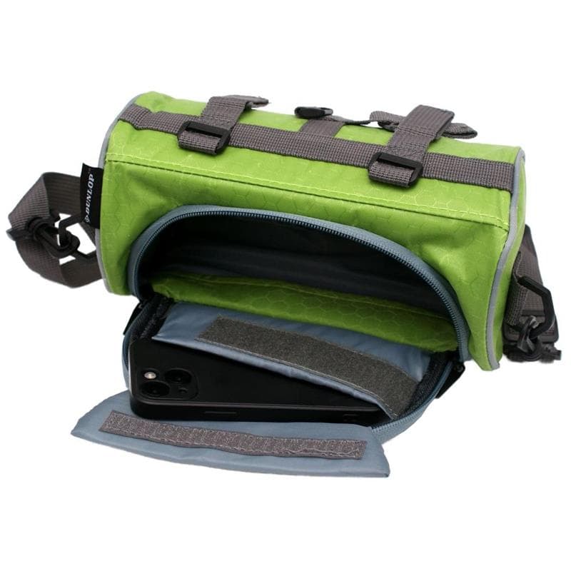Dunlop - Handlebar bag / bicycle pannier with smartphone pocket (green) 7