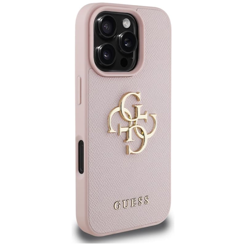 Guess Grained Big 4G Logo Small Classic Logo - Case for iPhone 16 Pro (pink) 4
