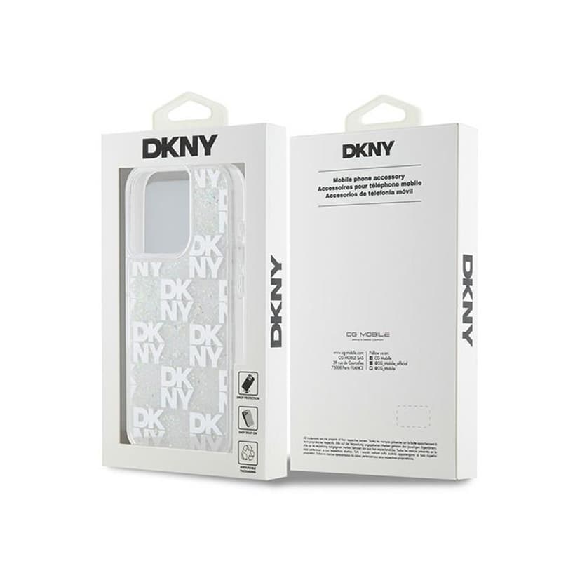 DKNY Liquid Glitter Multilogo - Case for iPhone 15 Pro (white) 8